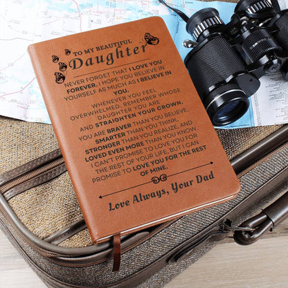 To My Beautiful Daughter Vegan Leather Journal | Graduation, Birthday, Holiday Gift
