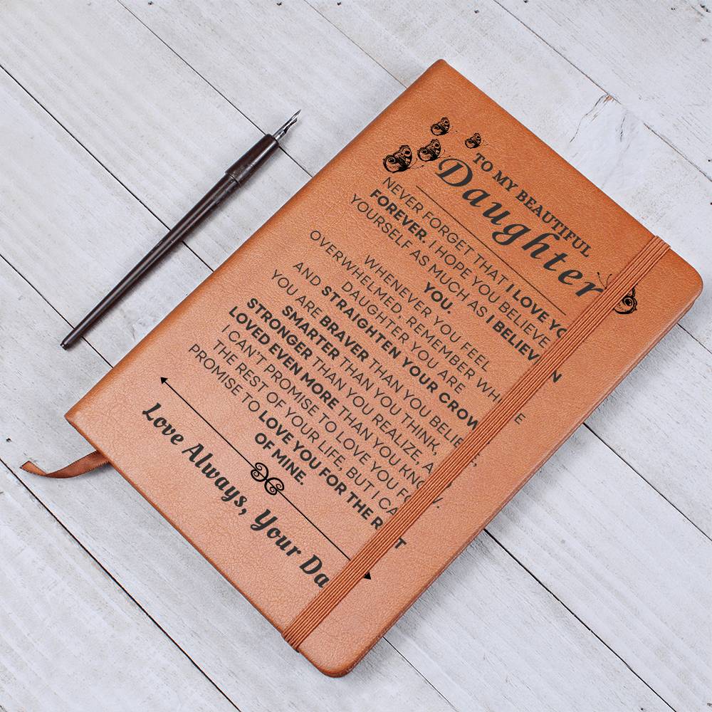To My Beautiful Daughter Vegan Leather Journal | Graduation, Birthday, Holiday Gift