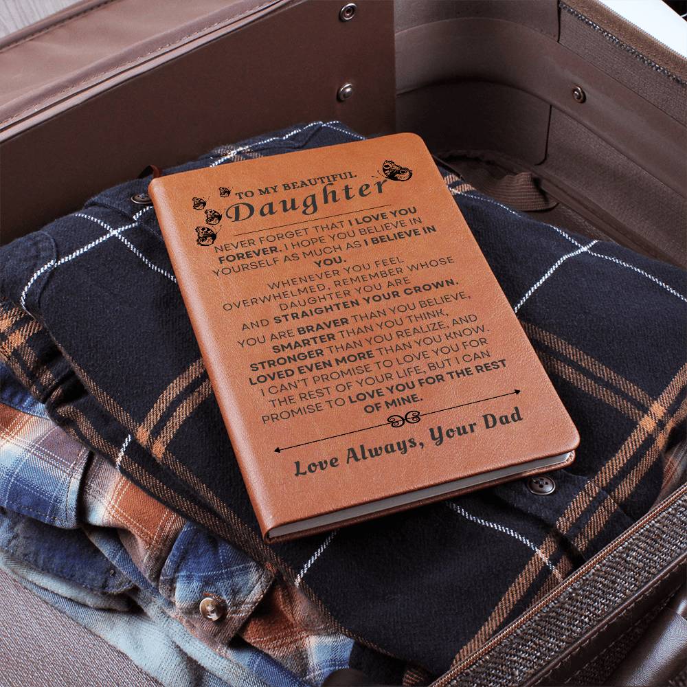 To My Beautiful Daughter Vegan Leather Journal | Graduation, Birthday, Holiday Gift
