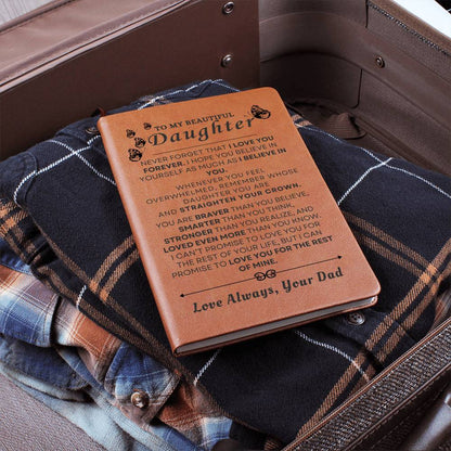 To My Beautiful Daughter Vegan Leather Journal | Graduation, Birthday, Holiday Gift