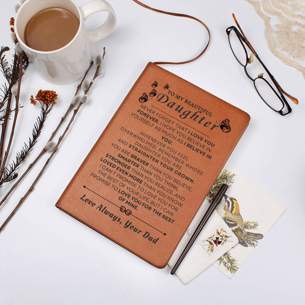 To My Beautiful Daughter Vegan Leather Journal | Graduation, Birthday, Holiday Gift