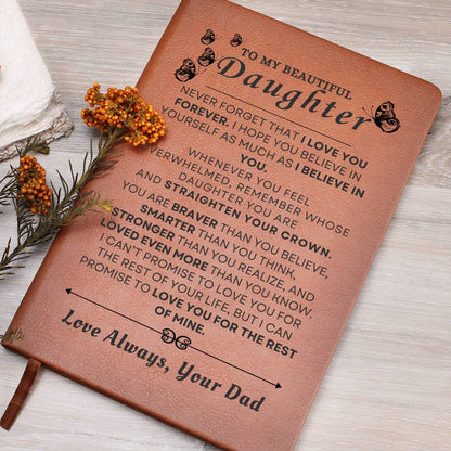 To My Beautiful Daughter Vegan Leather Journal | Graduation, Birthday, Holiday Gift