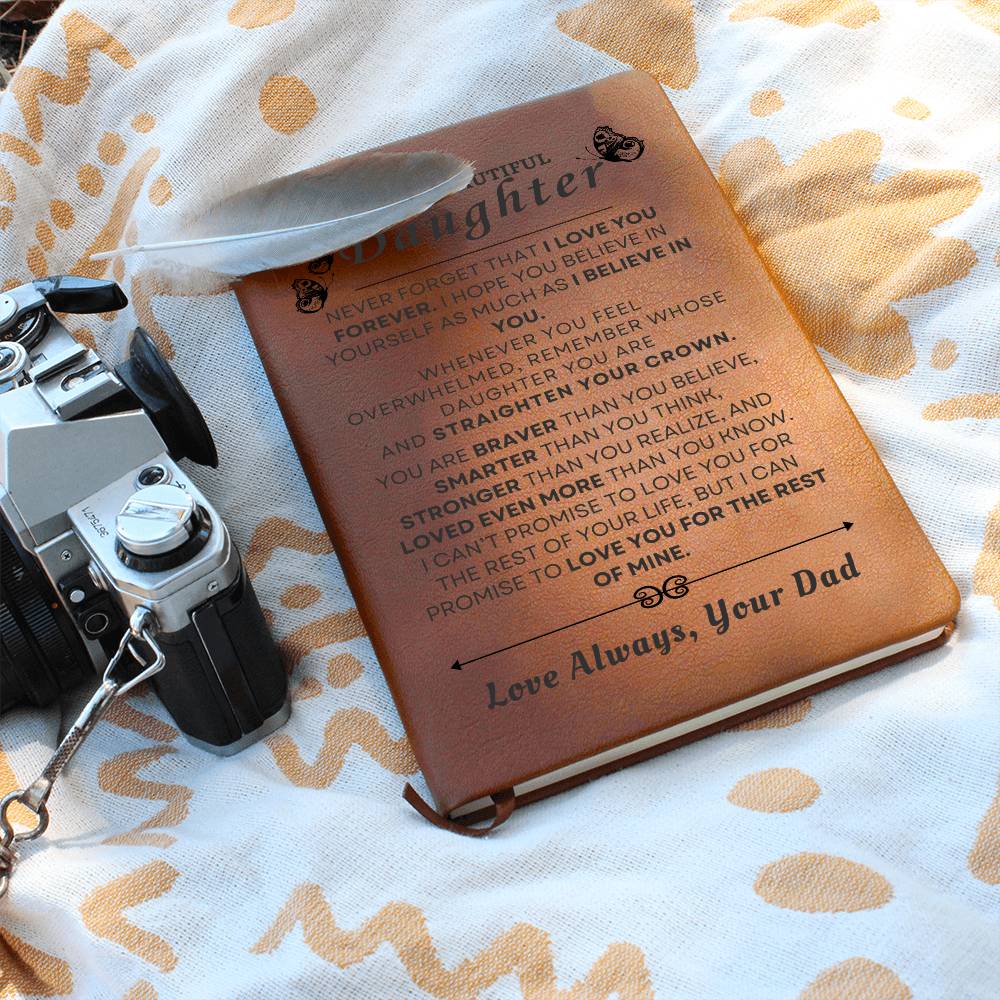 To My Beautiful Daughter Vegan Leather Journal | Graduation, Birthday, Holiday Gift