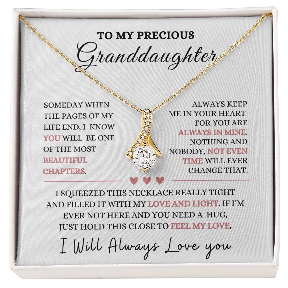To My Precious Granddaughter Alluring Beauty Necklace-Christmas gift, Graduation Gift, Baby Shower, Birthday gift