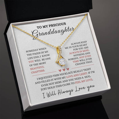 To My Precious Granddaughter Alluring Beauty Necklace-Christmas gift, Graduation Gift, Baby Shower, Birthday gift