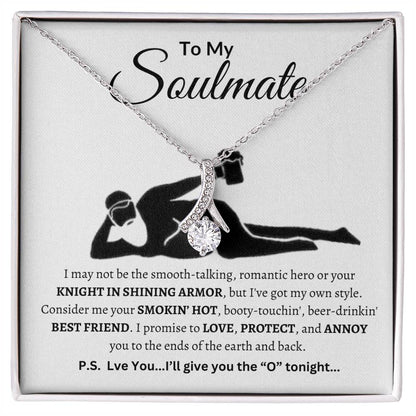 Funny Soulmate Necklace To My Soulmate "Smokin'Hot" Valentines, Anniversary, Christmas Gift