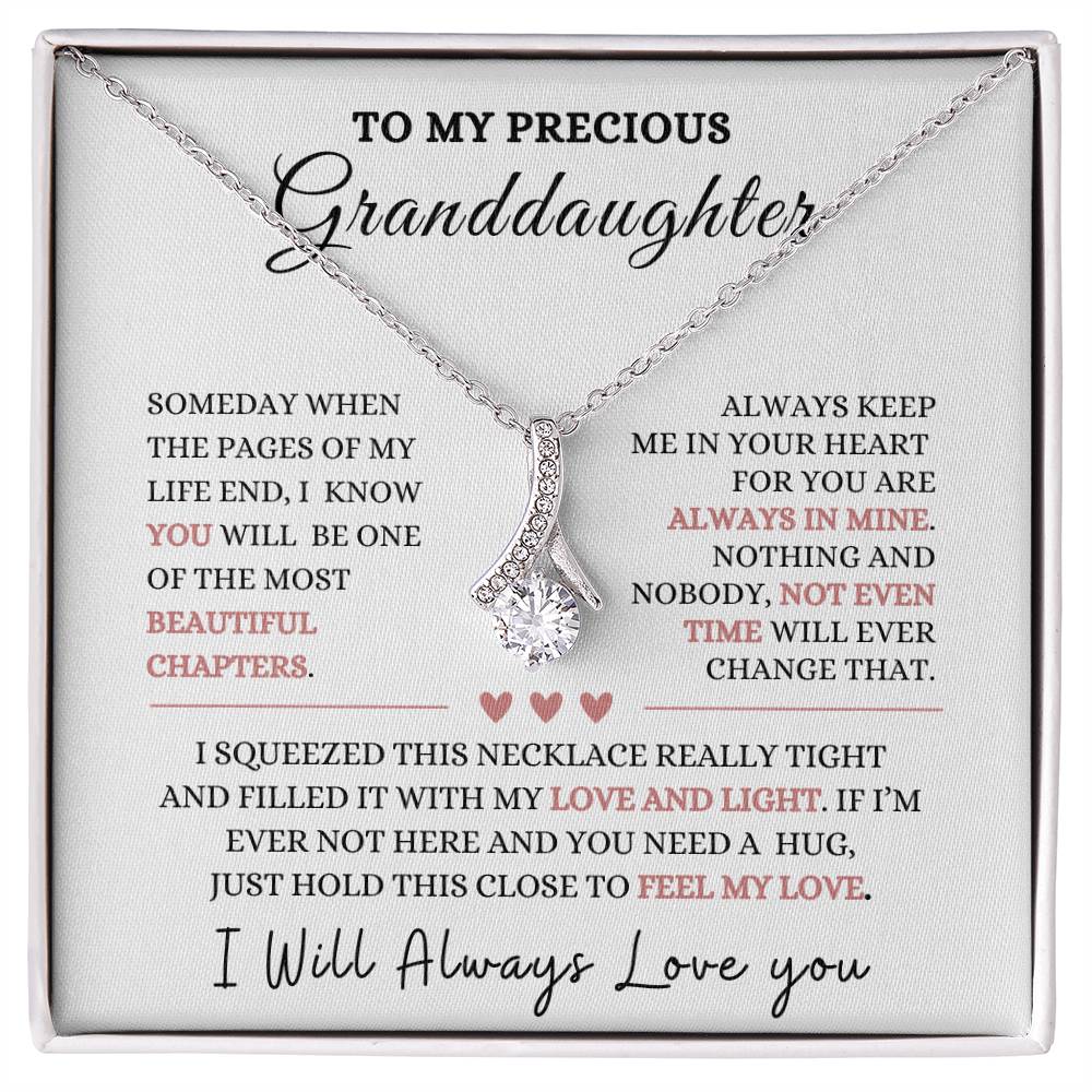 To My Precious Granddaughter Alluring Beauty Necklace-Christmas gift, Graduation Gift, Baby Shower, Birthday gift