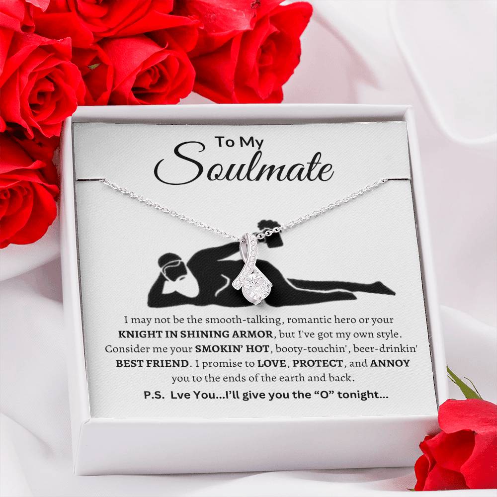 Funny Soulmate Necklace To My Soulmate "Smokin'Hot" Valentines, Anniversary, Christmas Gift