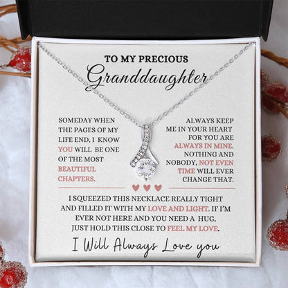To My Precious Granddaughter Alluring Beauty Necklace-Christmas gift, Graduation Gift, Baby Shower, Birthday gift
