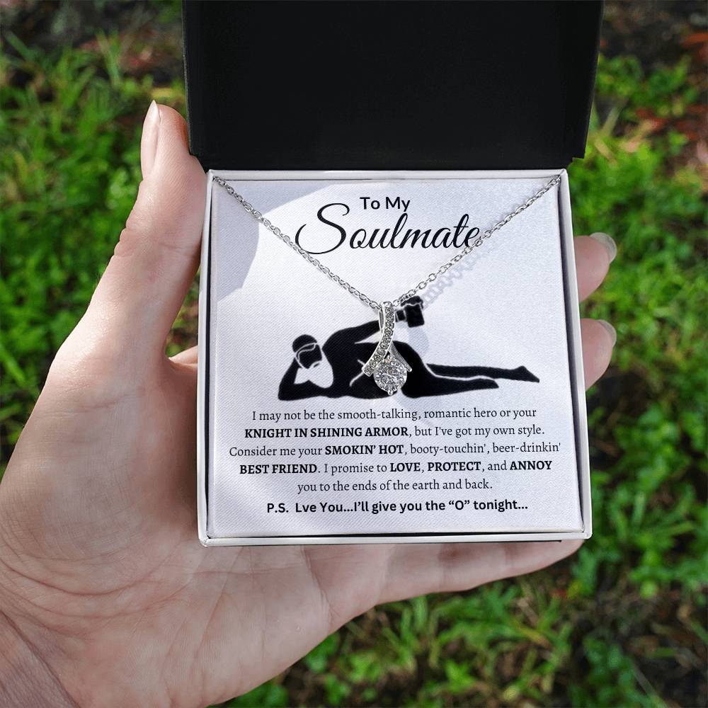 Funny Soulmate Necklace To My Soulmate "Smokin'Hot" Valentines, Anniversary, Christmas Gift