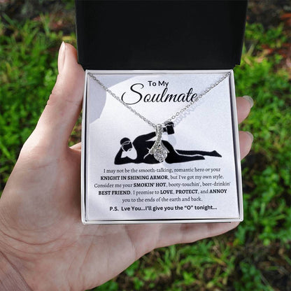 Funny Soulmate Necklace To My Soulmate "Smokin'Hot" Valentines, Anniversary, Christmas Gift