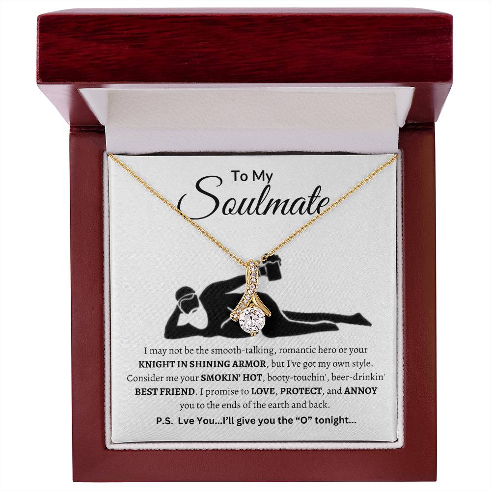 Funny Soulmate Necklace To My Soulmate "Smokin'Hot" Valentines, Anniversary, Christmas Gift