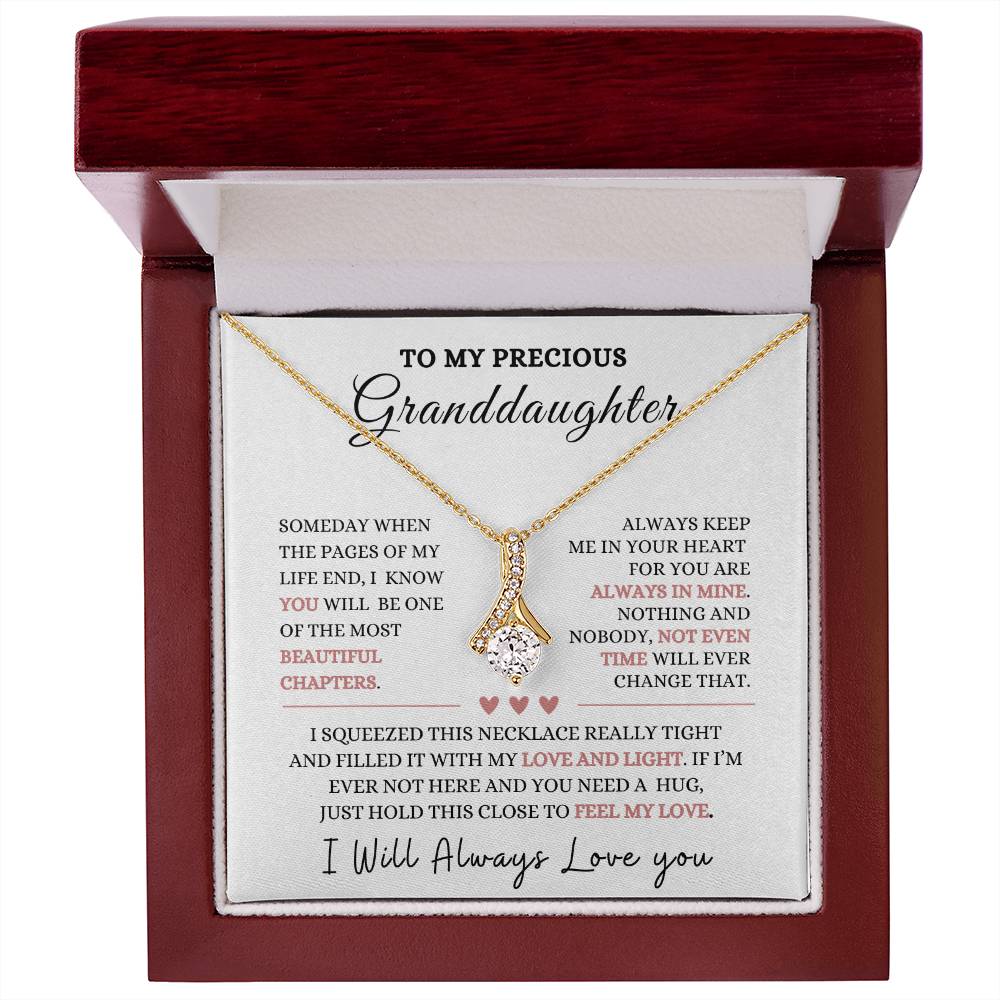 To My Precious Granddaughter Alluring Beauty Necklace-Christmas gift, Graduation Gift, Baby Shower, Birthday gift