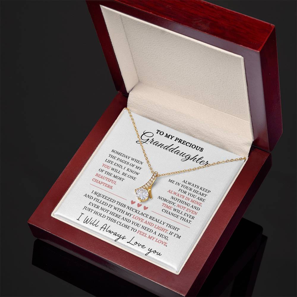 To My Precious Granddaughter Alluring Beauty Necklace-Christmas gift, Graduation Gift, Baby Shower, Birthday gift