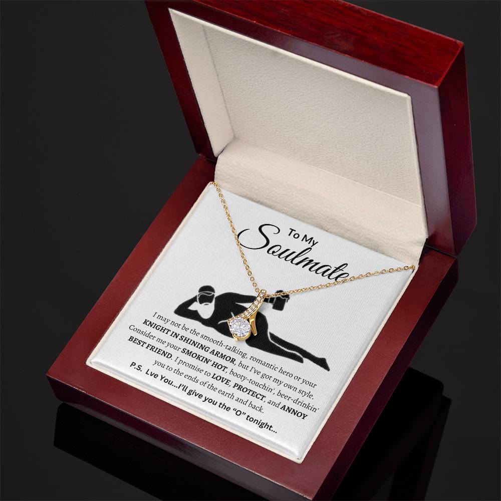 Funny Soulmate Necklace To My Soulmate "Smokin'Hot" Valentines, Anniversary, Christmas Gift