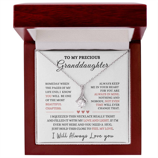 To My Precious Granddaughter Alluring Beauty Necklace-Christmas gift, Graduation Gift, Baby Shower, Birthday gift