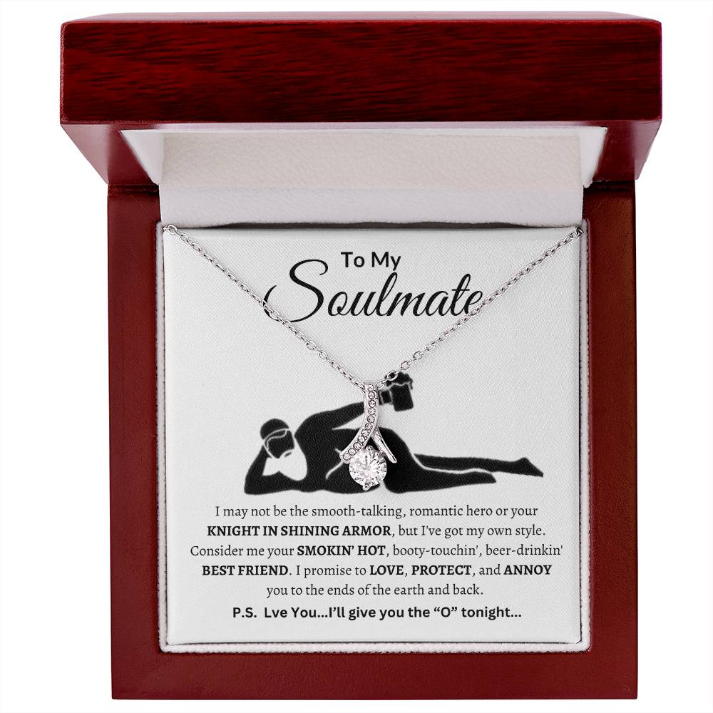 Funny Soulmate Necklace To My Soulmate "Smokin'Hot" Valentines, Anniversary, Christmas Gift