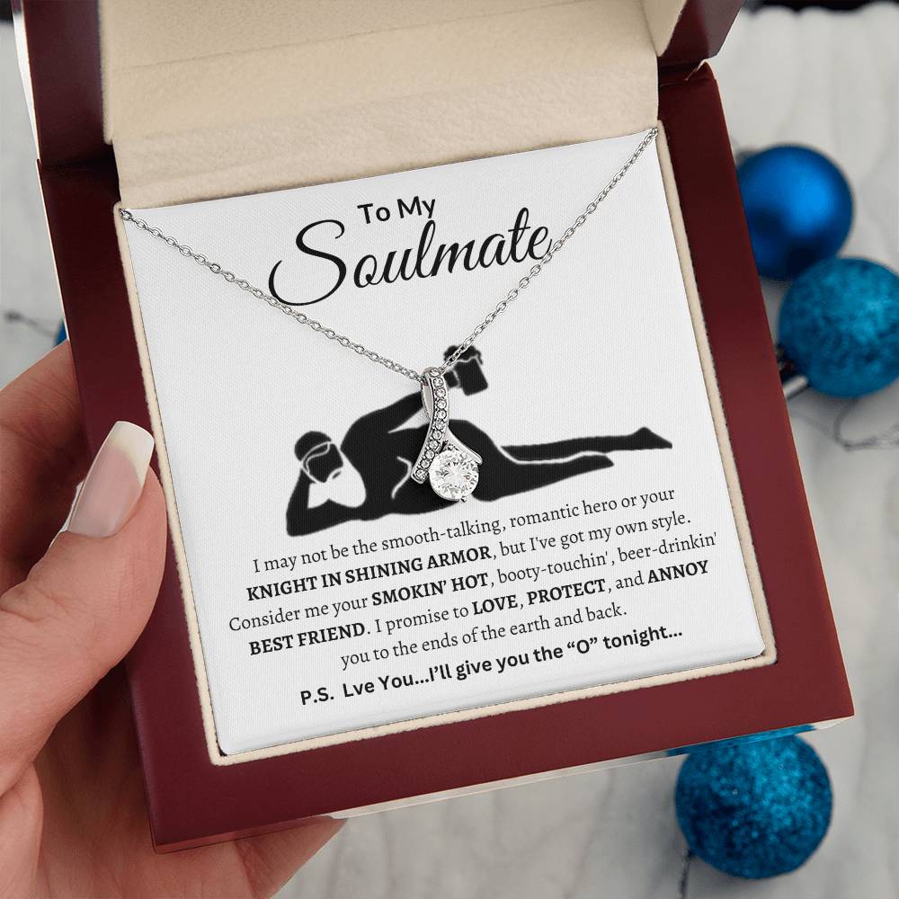 Funny Soulmate Necklace To My Soulmate "Smokin'Hot" Valentines, Anniversary, Christmas Gift