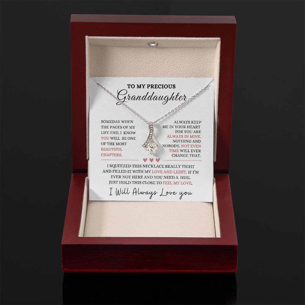 To My Precious Granddaughter Alluring Beauty Necklace-Christmas gift, Graduation Gift, Baby Shower, Birthday gift