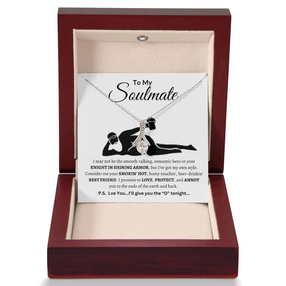 Funny Soulmate Necklace To My Soulmate "Smokin'Hot" Valentines, Anniversary, Christmas Gift