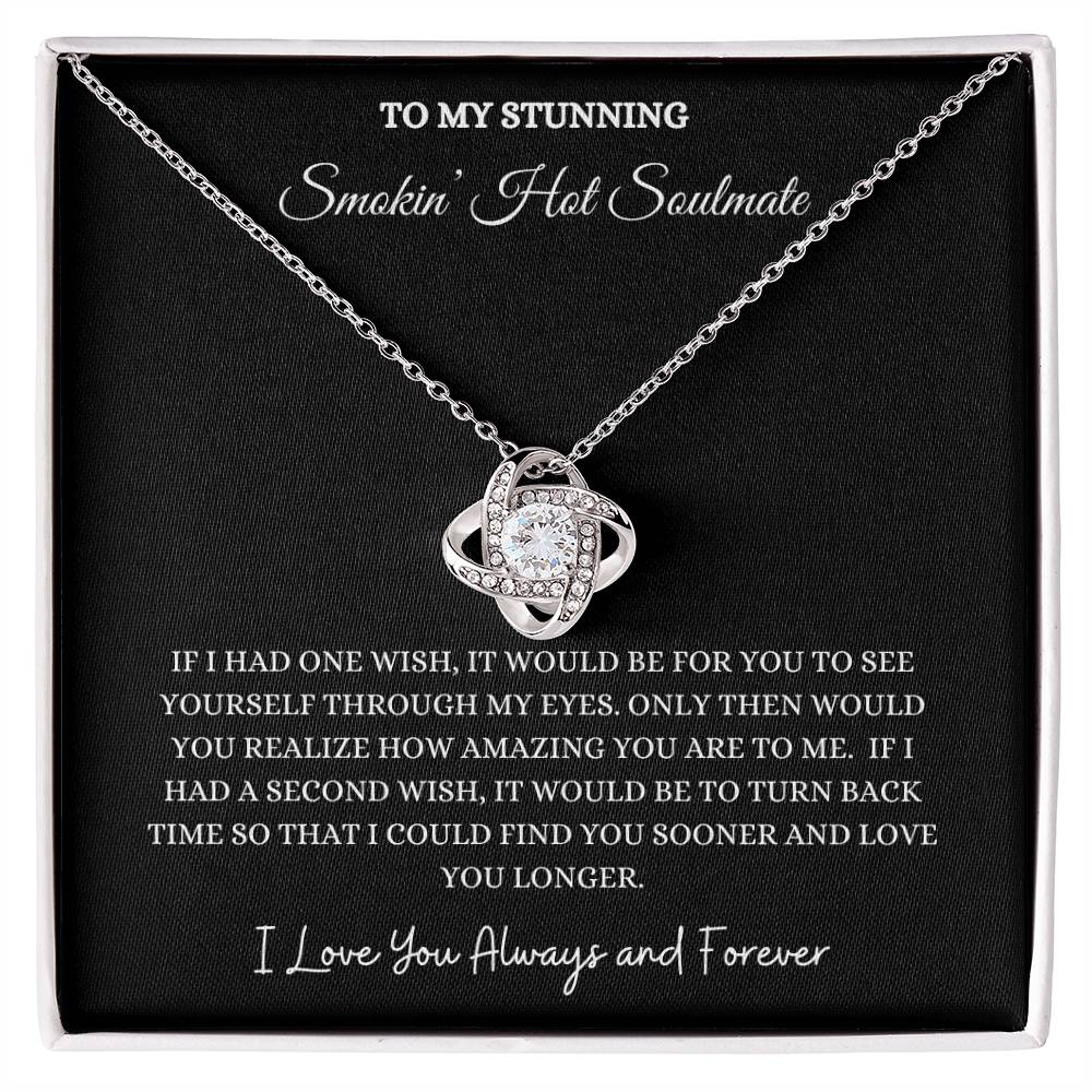 SMOKIN' HOT SOULMATE LOVE KNOT NECKLACE                              .