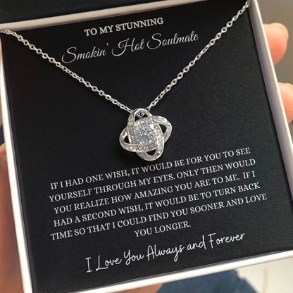 SMOKIN' HOT SOULMATE LOVE KNOT NECKLACE                              .