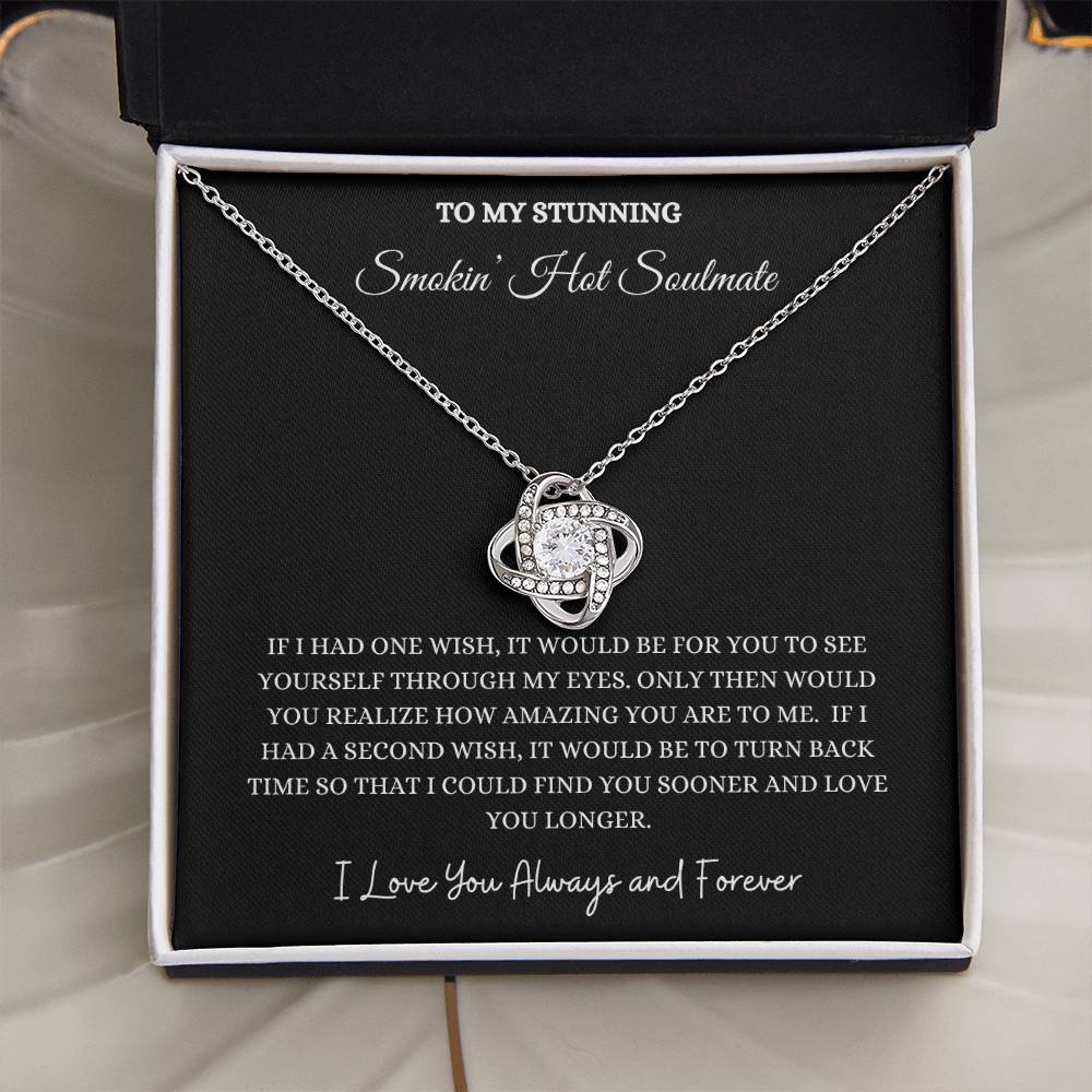 SMOKIN' HOT SOULMATE LOVE KNOT NECKLACE                              .