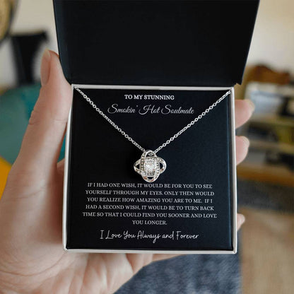 SMOKIN' HOT SOULMATE LOVE KNOT NECKLACE                              .