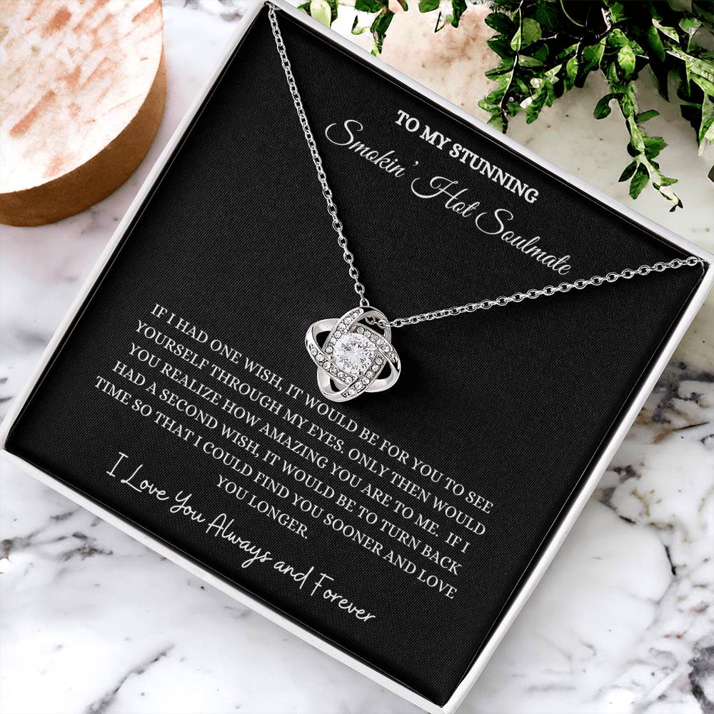 SMOKIN' HOT SOULMATE LOVE KNOT NECKLACE                              .