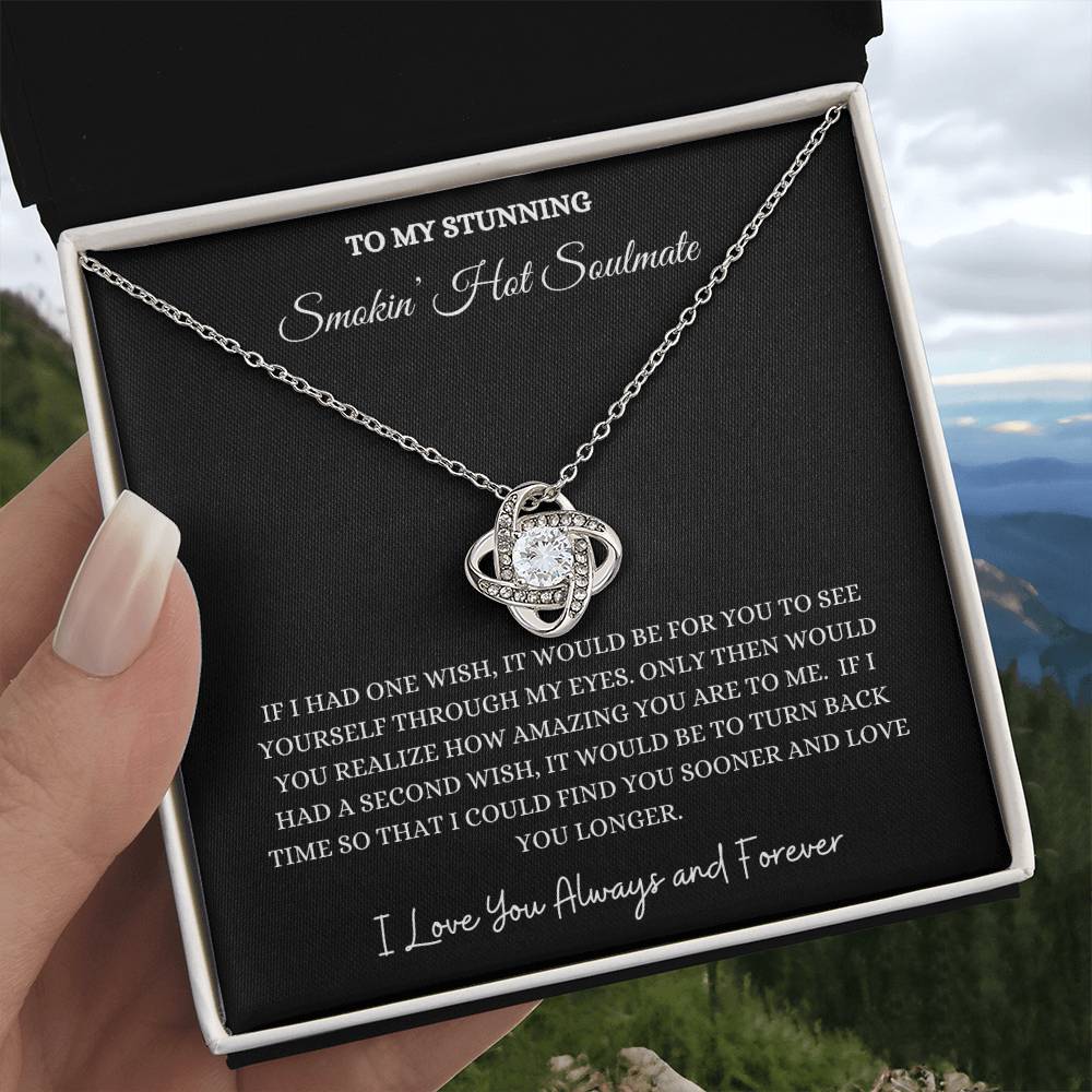 SMOKIN' HOT SOULMATE LOVE KNOT NECKLACE                              .