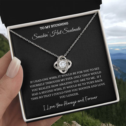 SMOKIN' HOT SOULMATE LOVE KNOT NECKLACE                              .