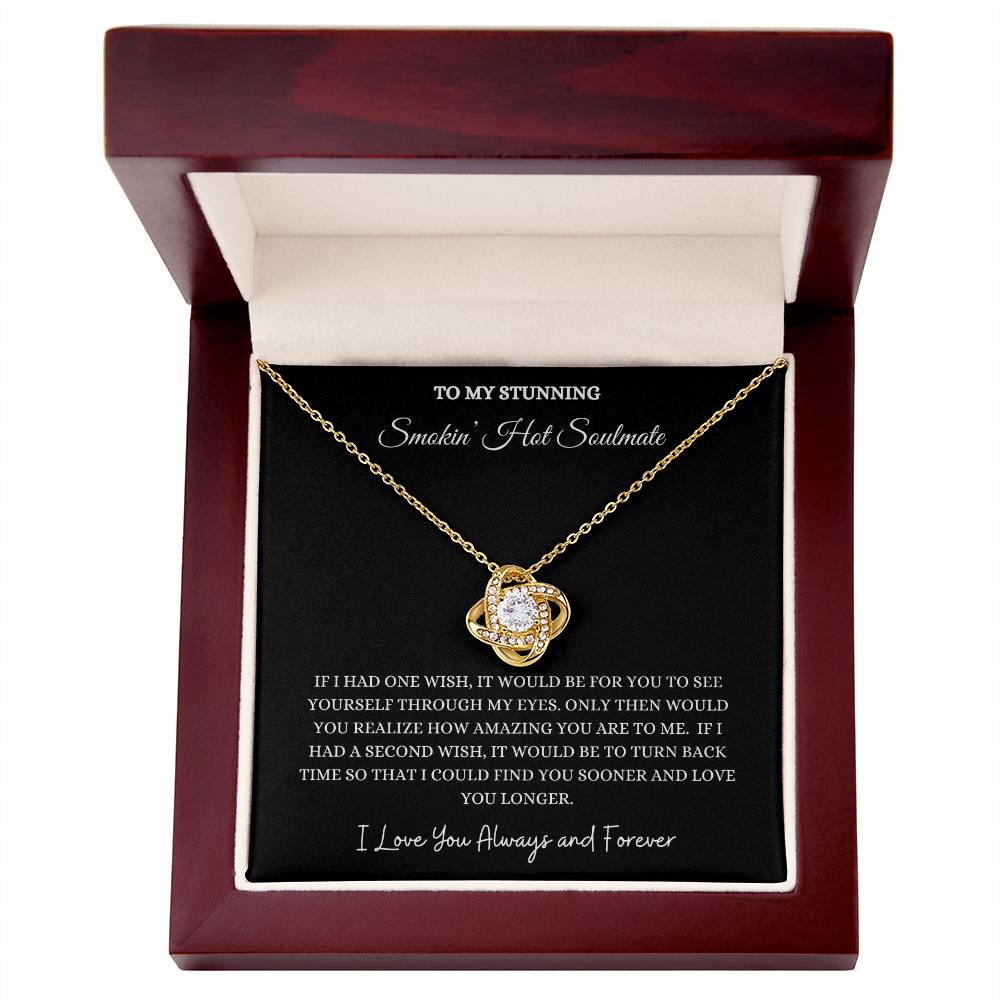 SMOKIN' HOT SOULMATE LOVE KNOT NECKLACE                              .