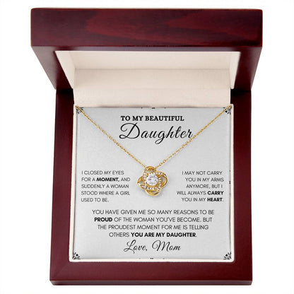 To My Daughter-Beautiful Love Knot Necklace