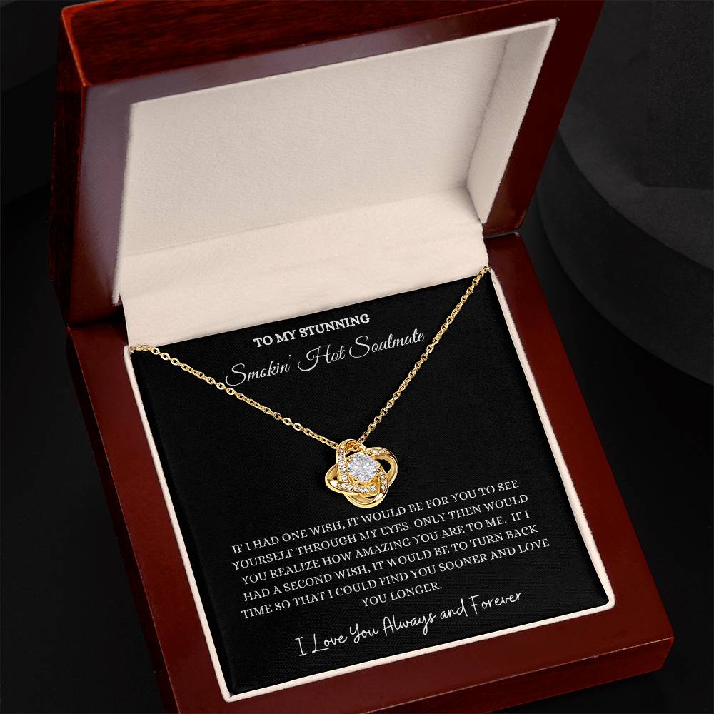 SMOKIN' HOT SOULMATE LOVE KNOT NECKLACE                              .
