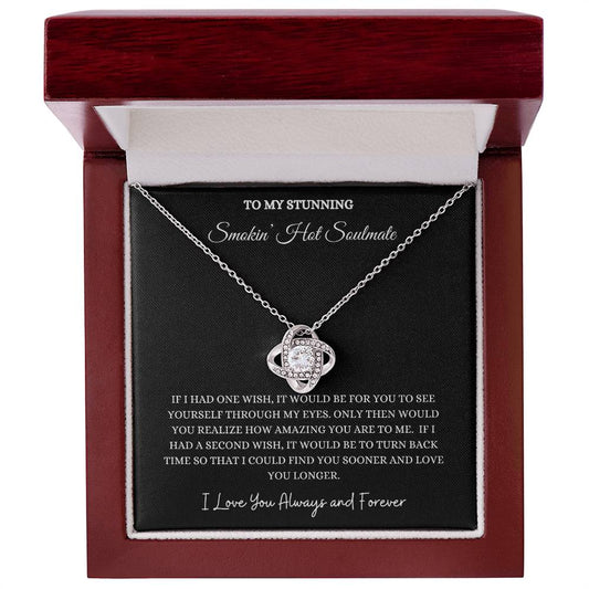 SMOKIN' HOT SOULMATE LOVE KNOT NECKLACE                              .