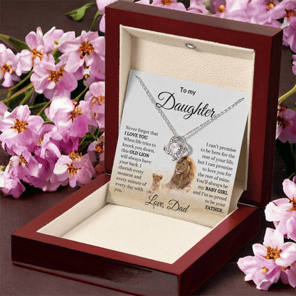 To My Daughter Love Knot Necklace