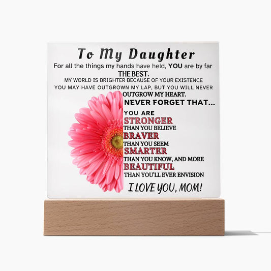 Inspirational Plaque/Night Light To Daughter From Mom