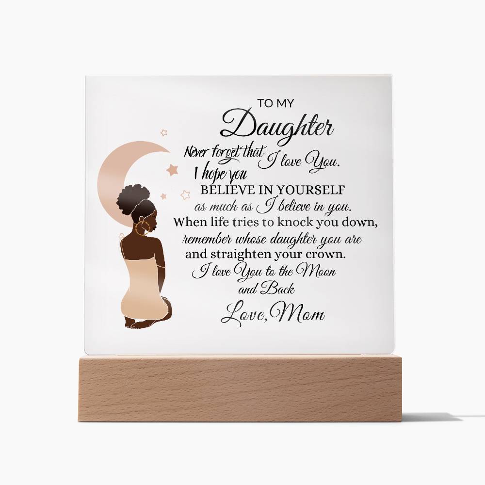 back daughter acrylic square plaque queen