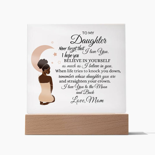 back daughter acrylic square plaque queen