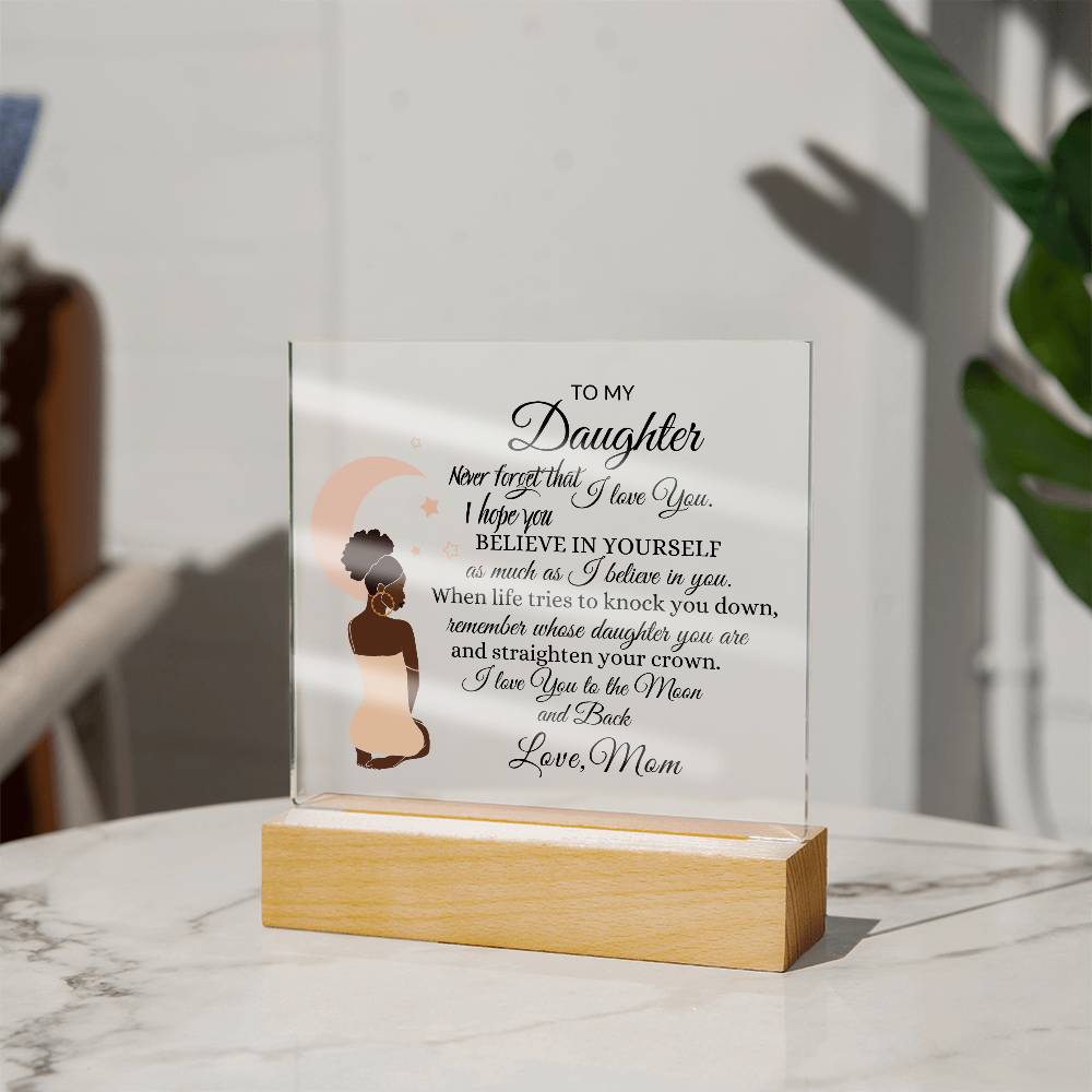 back daughter acrylic square plaque queen