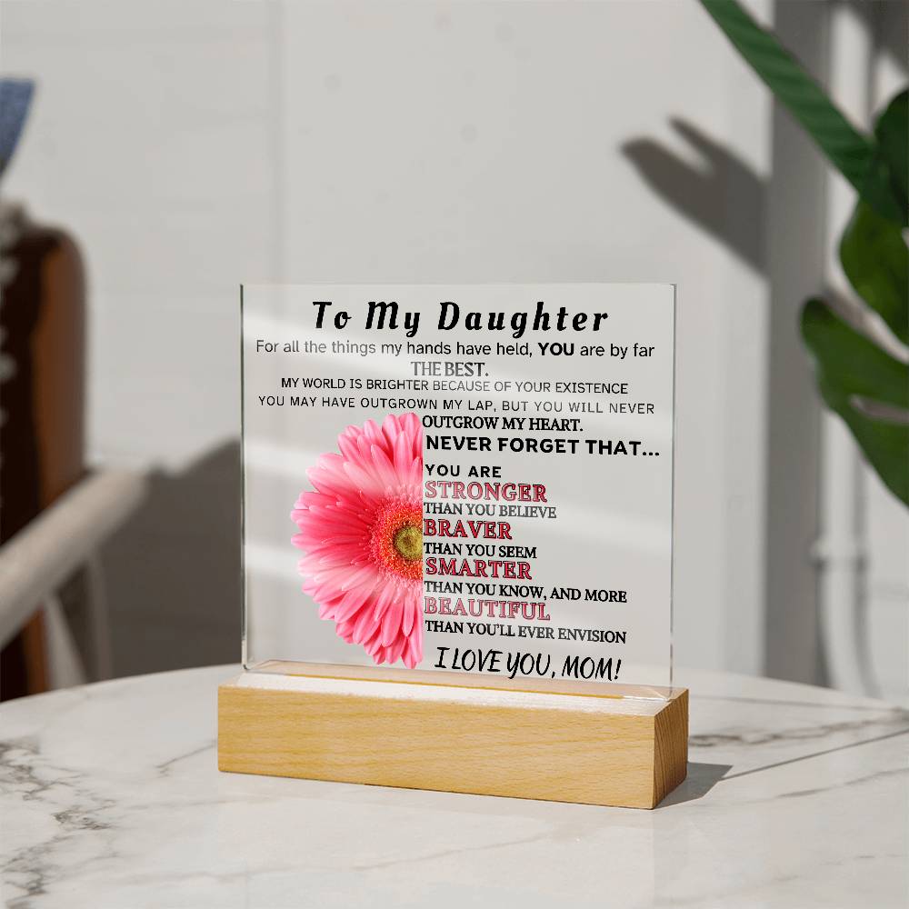 Inspirational Plaque/Night Light To Daughter From Mom