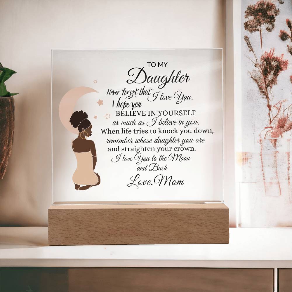 back daughter acrylic square plaque queen