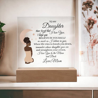 back daughter acrylic square plaque queen
