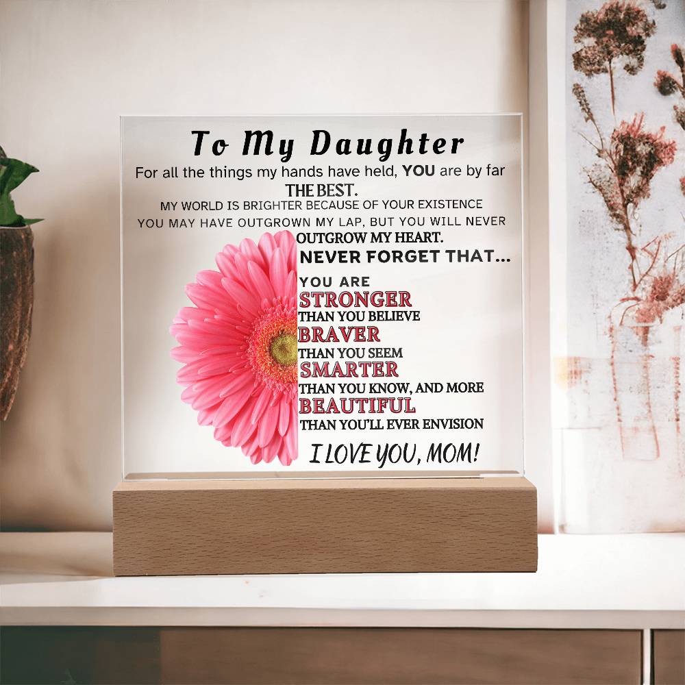 Inspirational Plaque/Night Light To Daughter From Mom