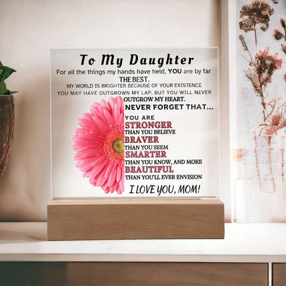 Inspirational Plaque/Night Light To Daughter From Mom