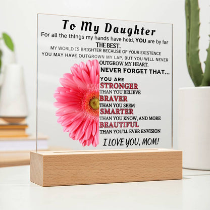 Inspirational Plaque/Night Light To Daughter From Mom