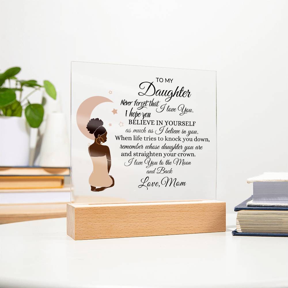 back daughter acrylic square plaque queen