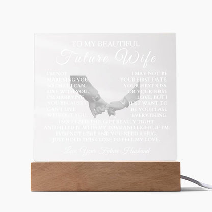 To My Beautiful Future Wife Night Light/Plaque | Wedding, Birthday, Valentine's Day, Christmas Gift