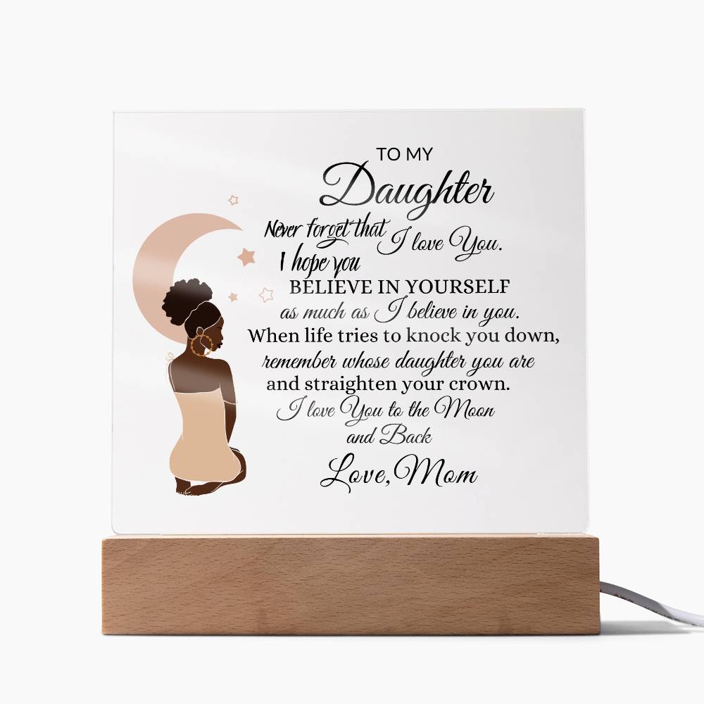 back daughter acrylic square plaque queen