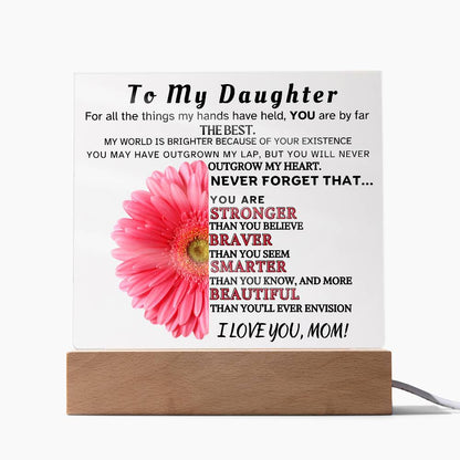 Inspirational Plaque/Night Light To Daughter From Mom